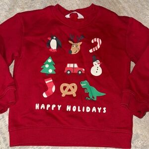 H&M Red Kids Holiday Sweatshirt with Festive Icons